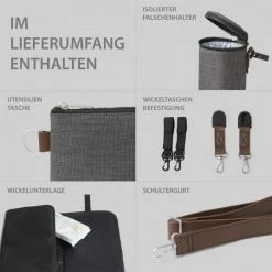 ABC Design Wickeltasche Royal - inkl. Wickelunterlage und viel Zubehör - Diamond Edition - Asphalt -Wickeln Verkaufsladen abc design wickeltasche royal inkl wickelunterlage und viel zubehor diamond edition asphalt 12001642003 d5