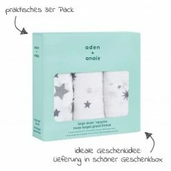 Aden + anais Mullwindel / Mulltuch / Pucktuch - 3er Pack Classic Musy 70 x 70 cm - Twinkle -Wickeln Verkaufsladen aden anais mullwindel mulltuch pucktuch 3er pack classic musy 70 x 70 cm twinkle 7203g d2