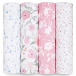 Aden + anais Mullwindel / Mulltuch / Pucktuch - Classic Swaddles - 4er Pack - 120 x 120 cm - Ma Fleur
