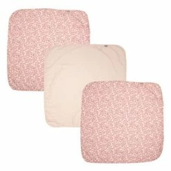 Bébé-jou Pflegetuch 3er Pack Musselin 32 x 32 cm - Leopard Pink