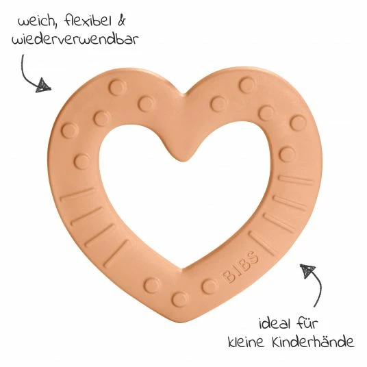 Bibs Beißring - Baby Bitie - Heart - Peach 3 Bibs Beißring - Baby Bitie - Heart - Peach – Bild 3
