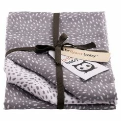 Briljant Baby Mullwindeln 3er Pack 70 x 70 cm - Minimal Dots - Weiß Grau
