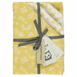 Briljant Baby Mullwindeln 4er Pack 70 x 70 cm - Botanic - Organic Cotton - Gelb