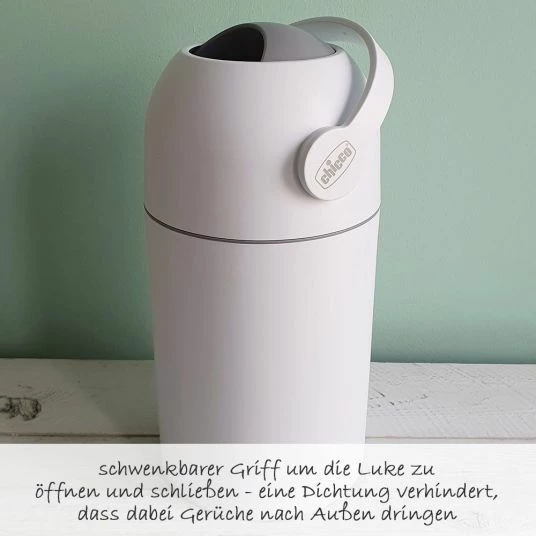 Chicco Windeleimer Odour Off - für herkömmliche Müllbeutel + Gratis Feuchttücher 60er Pack - White 4 Chicco Windeleimer Odour Off - für herkömmliche Müllbeutel + Gratis Feuchttücher 60er Pack - White – Bild 4