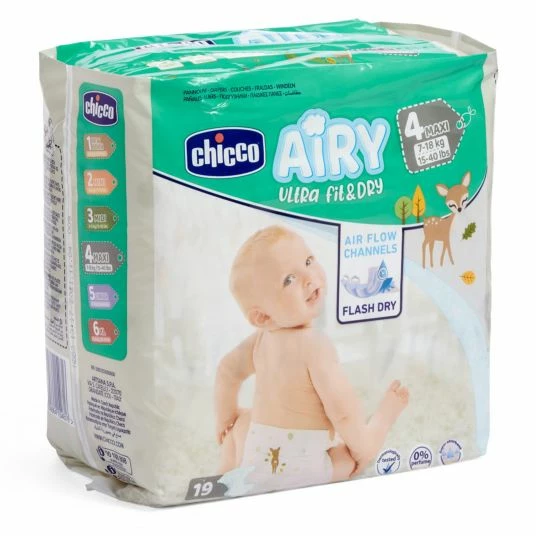 Chicco Windeln 19er Pack Airy Ultra Fit&Dry - Gr. 4 1 Chicco Windeln 19er Pack Airy Ultra Fit&Dry - Gr. 4
