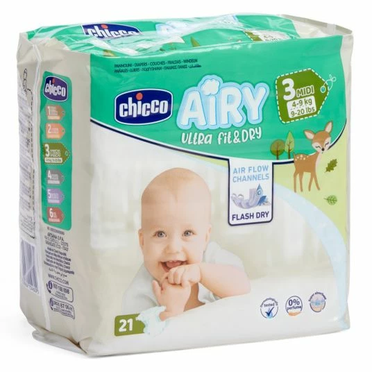 Chicco Windeln 21er Pack Airy Ultra Fit&Dry - Gr. 3 1 Chicco Windeln 21er Pack Airy Ultra Fit&Dry - Gr. 3