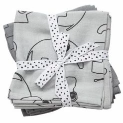 Done by Deer Mullwindel / Mulltuch / Pucktuch - 2er Pack - 120 x 120 cm - Deer Friends - Grau