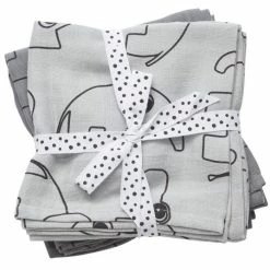 Done by Deer Mullwindel / Mulltuch / Pucktuch - 2er Pack - 70 x 70 cm - Deer Friends - Grau