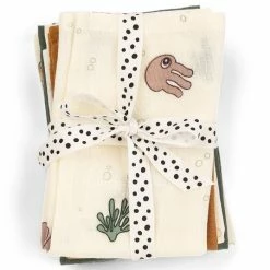 Done by Deer Mullwindel / Mulltuch / Pucktuch - 5er Pack - Organic Cotton - 30 x 30 cm - Sea Friends
