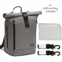 Fillikid Wickelrucksack Rolltop Dublin inkl. Wickelunterlage - Grau Melange 8 Fillikid Wickelrucksack Rolltop Dublin inkl. Wickelunterlage - Grau Melange -Wickeln Verkaufsladen fillikid wickelrucksack rolltop dublin inkl wickelunterlage grau melange 7309 17 d2