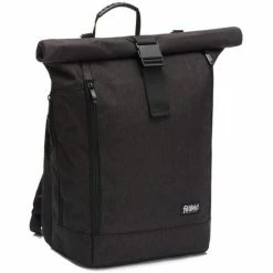 Fillikid Wickelrucksack Rolltop Dublin inkl. Wickelunterlage - Schwarz