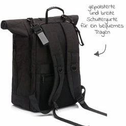 Fillikid Wickelrucksack Rolltop Dublin inkl. Wickelunterlage - Schwarz -Wickeln Verkaufsladen fillikid wickelrucksack rolltop dublin inkl wickelunterlage schwarz 7309 06 d3