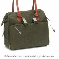 Fillikid Wickeltasche Oxford mit Wickelauflage, Innnen- & Außenfächer - Dunkelgrün Melange - Kollektion 2022 -Wickeln Verkaufsladen fillikid wickeltasche oxford mit wickelauflage innnen aussenfacher dunkelgrun melange 6510 24 d5