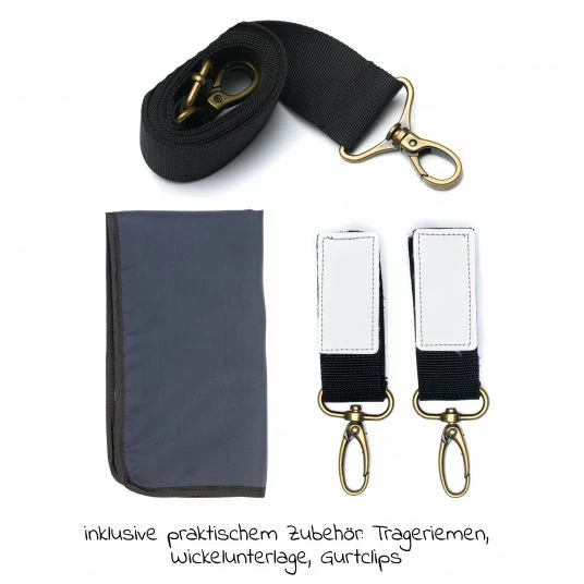 Fillikid Wickeltasche Oxford mit Wickelauflage, Innnen- & Außenfächer - Schwarz - Kollektion 2022 2 Fillikid Wickeltasche Oxford mit Wickelauflage, Innnen- & Außenfächer - Schwarz - Kollektion 2022 – Bild 2