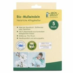 Grünspecht Bio-Mullwindel 5er Pack 70 x 70 cm - Weiß 7 Grünspecht Bio-Mullwindel 5er Pack 70 x 70 cm - Weiß -Wickeln Verkaufsladen grunspecht bio mullwindel 5er pack 70 x 70 cm weiss 692 00 d2