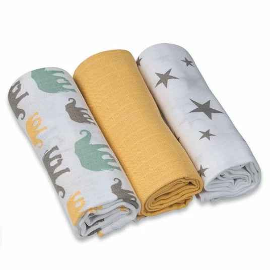 Grünspecht Mullwindel 3er Pack 70 x 70 cm - Mango 1 Grünspecht Mullwindel 3er Pack 70 x 70 cm - Mango