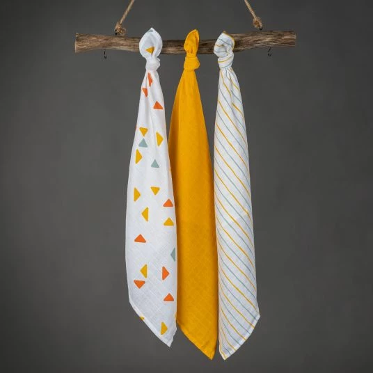 LaLoona Mullwindeln / Mulltücher / Spucktücher 3er Pack - Gelb 5 LaLoona Mullwindeln / Mulltücher / Spucktücher 3er Pack - Gelb – Bild 5