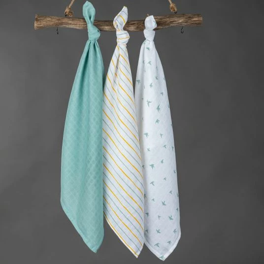 LaLoona Mullwindeln 3er Pack - Grün 4 LaLoona Mullwindeln 3er Pack - Grün – Bild 4