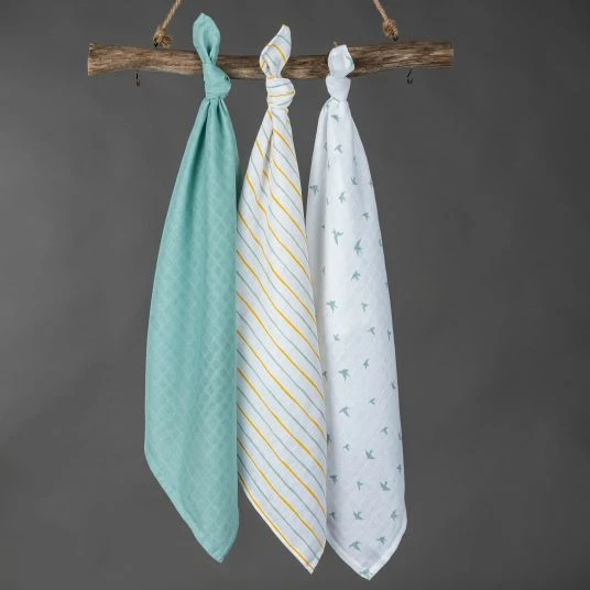 LaLoona Mullwindeln / Mulltücher / Spucktücher 5er Pack 70 x 70 cm - Gelb Grün 4 LaLoona Mullwindeln / Mulltücher / Spucktücher 5er Pack 70 x 70 cm - Gelb Grün – Bild 4