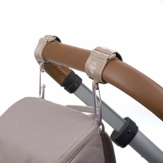 Lässig Befestigungsriemen 2er Pack Stroller Hooks für Wickeltasche - Beige 3 Lässig Befestigungsriemen 2er Pack Stroller Hooks für Wickeltasche - Beige – Bild 3