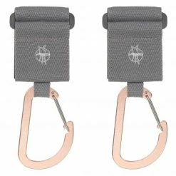 Lässig Befestigungsriemen 2er Pack Stroller Hooks für Wickeltasche - Grey