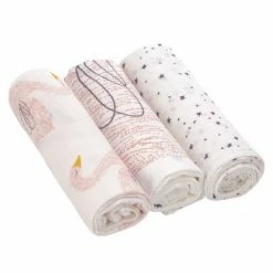 Lässig Mulltuch 3er Pack Heavenly Soft Swaddle L - Bambus 80 x 80 cm - Little Water Swan