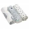Lässig Mulltuch 3er Pack Heavenly Soft Swaddle L - Bambus 80 x 80 cm - Little Water Whale