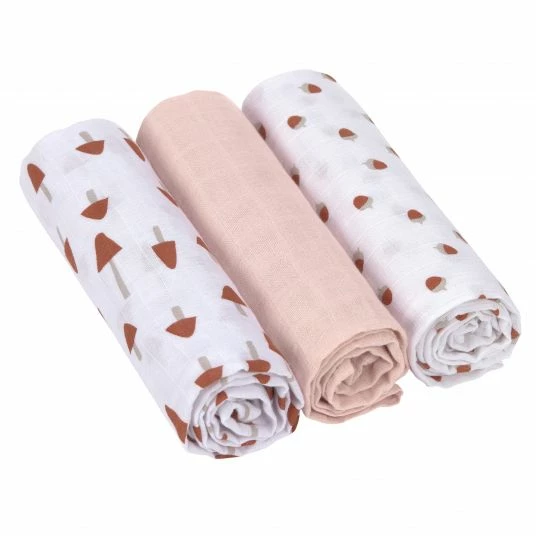 Lässig Mulltuch 3er Pack Swaddle & Burp Blanket L 85 x 85 cm - Little Forest - Rose 1 Lässig Mulltuch 3er Pack Swaddle & Burp Blanket L 85 x 85 cm - Little Forest - Rose