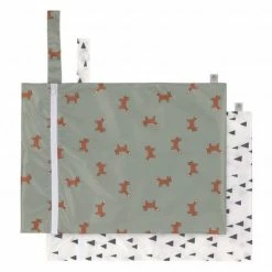 Lässig Nasstasche 2er Pack Wet Bag - Little Forest Fox - Olive