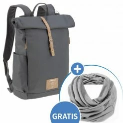 Lässig Wickelrucksack Green Label Rolltop Backpack + GRATIS Still-Schal - Anthracite
