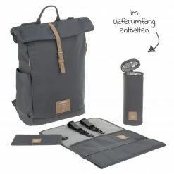 Lässig Wickelrucksack Green Label Rolltop Backpack + GRATIS Still-Schal - Anthracite -Wickeln Verkaufsladen lassig wickelrucksack green label rolltop backpack gratis still schal anthracite set 688 d2