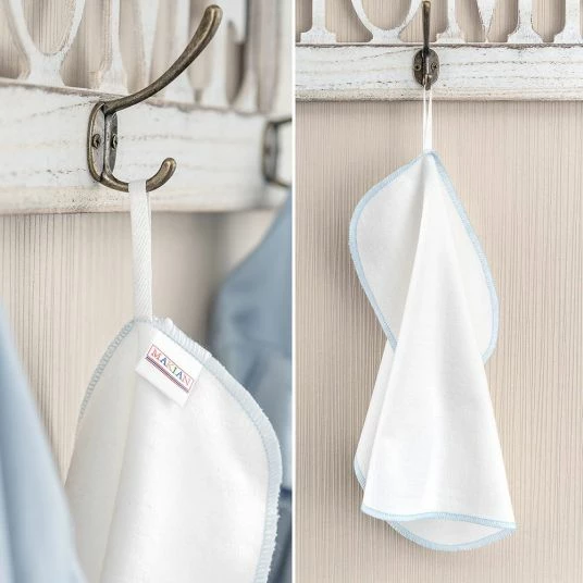 Makian Molton Flanell Baby Waschlappen 9er Pack 30 x 30 cm - Blau Grün 6 Makian Molton Flanell Baby Waschlappen 9er Pack 30 x 30 cm - Blau Grün – Bild 6