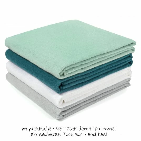 Makian Moltontuch / Moltonwindel 4er Pack 80 x 80 cm - Patina / Mint 2 Makian Moltontuch / Moltonwindel 4er Pack 80 x 80 cm - Patina / Mint – Bild 2