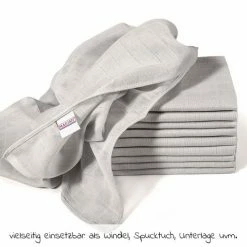 Makian Mullwindel / Mulltuch 10er Pack 80 x 80 cm - Grau -Wickeln Verkaufsladen makian mullwindel mulltuch 10er pack 80 x 80 cm grau hpg 10 d4