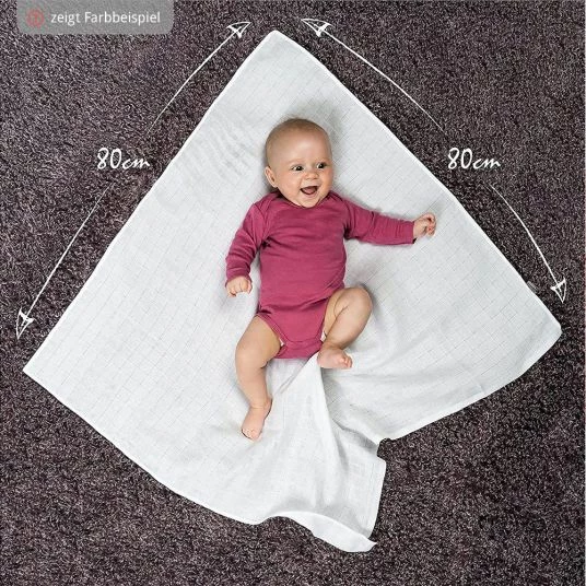 Makian Mullwindel / Mulltuch 10er Pack 80 x 80 cm - Puder 6 Makian Mullwindel / Mulltuch 10er Pack 80 x 80 cm - Puder – Bild 6