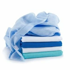 Makian Mullwindel / Mulltuch 5er Pack 70 x 70 cm - Blau Weiß