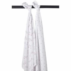 Meyco 2er Pack Swaddle X Mrs. Keizer 120 x 120 cm - Rabbits - Lilac
