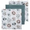Meyco Mullwindel / Mulltuch / Pucktuch - Swaddle - 3er Pack - 70 x 70 cm - Animals