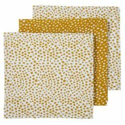 Meyco Mullwindel / Mulltuch / Pucktuch - Swaddle - 3er Pack - 70 x 70 cm - Cheetah - Honey Gold