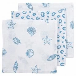 Meyco Mullwindel / Mulltuch / Pucktuch - Swaddle - 3er Pack 70 x 70 cm - Shells Denim
