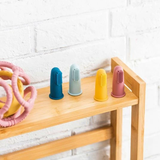 Nattou Fingerzahnbürste 2er Pack mit Aufberwarungsbox - Blue Petrol 2 Nattou Fingerzahnbürste 2er Pack mit Aufberwarungsbox - Blue Petrol – Bild 2