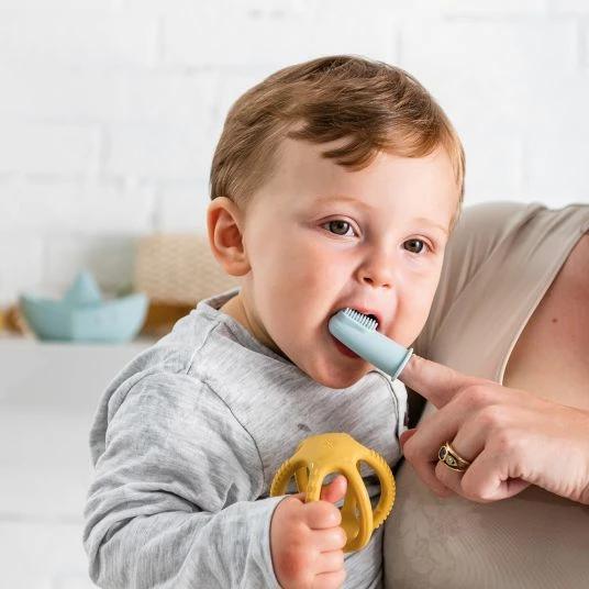 Nattou Fingerzahnbürste 2er Pack mit Aufberwarungsbox - Blue Petrol 4 Nattou Fingerzahnbürste 2er Pack mit Aufberwarungsbox - Blue Petrol – Bild 4