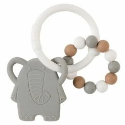 Nattou Silikon-Beißring - Elephant - Grey White