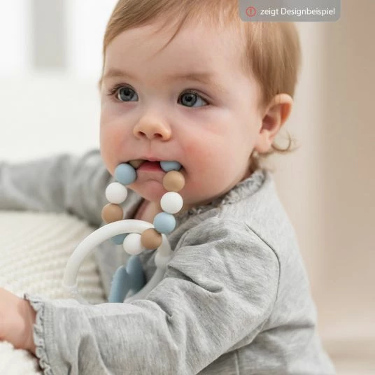 Nattou Silikon-Beißring - Elephant - Grey White 3 Nattou Silikon-Beißring - Elephant - Grey White – Bild 3