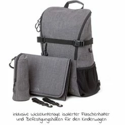 TFK Wickelrucksack inkl. Wickelunterlage & Flaschenhalter - Grau - Kollektion 2022 -Wickeln Verkaufsladen tfk wickelrucksack inkl wickelunterlage flaschenhalter grau t 030 315 d2