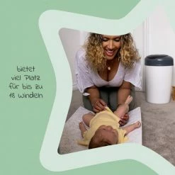 Tommee Tippee Windeleimer Simplee Sangenic inkl. 6 Nachfüllkassetten - Greenfilm™ - Weiß Grau -Wickeln Verkaufsladen tommee tippee windeleimer simplee sangenic inkl 6 nachfullkassetten greenfilm weiss grau 87002003 d3