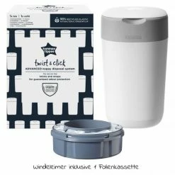 Tommee Tippee Windeleimer Twist and Click Sangenic inkl. 1 Nachfüllkassette - Greenfilm™ - Weiß -Wickeln Verkaufsladen tommee tippee windeleimer twist and click advanced inkl 1 nachfullkassette greenfilm weiss 85200103 d2