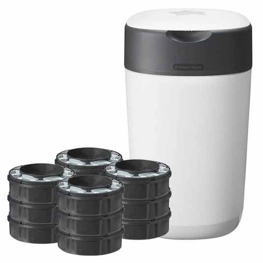 Tommee Tippee Windeleimer Twist and Click Sangenic inkl. 12 Nachfüllkassetten - Greenfilm™ - Weiß 1 Tommee Tippee Windeleimer Twist and Click Sangenic inkl. 12 Nachfüllkassetten - Greenfilm™ - Weiß