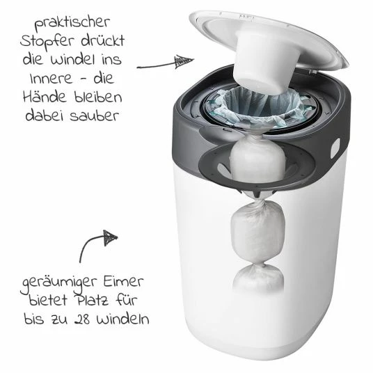 Tommee Tippee Windeleimer Twist and Click Sangenic inkl. 12 Nachfüllkassetten - Greenfilm™ - Weiß 2 Tommee Tippee Windeleimer Twist and Click Sangenic inkl. 12 Nachfüllkassetten - Greenfilm™ - Weiß – Bild 2